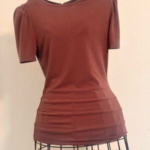 Express Rich Brown Short Sleeve Top